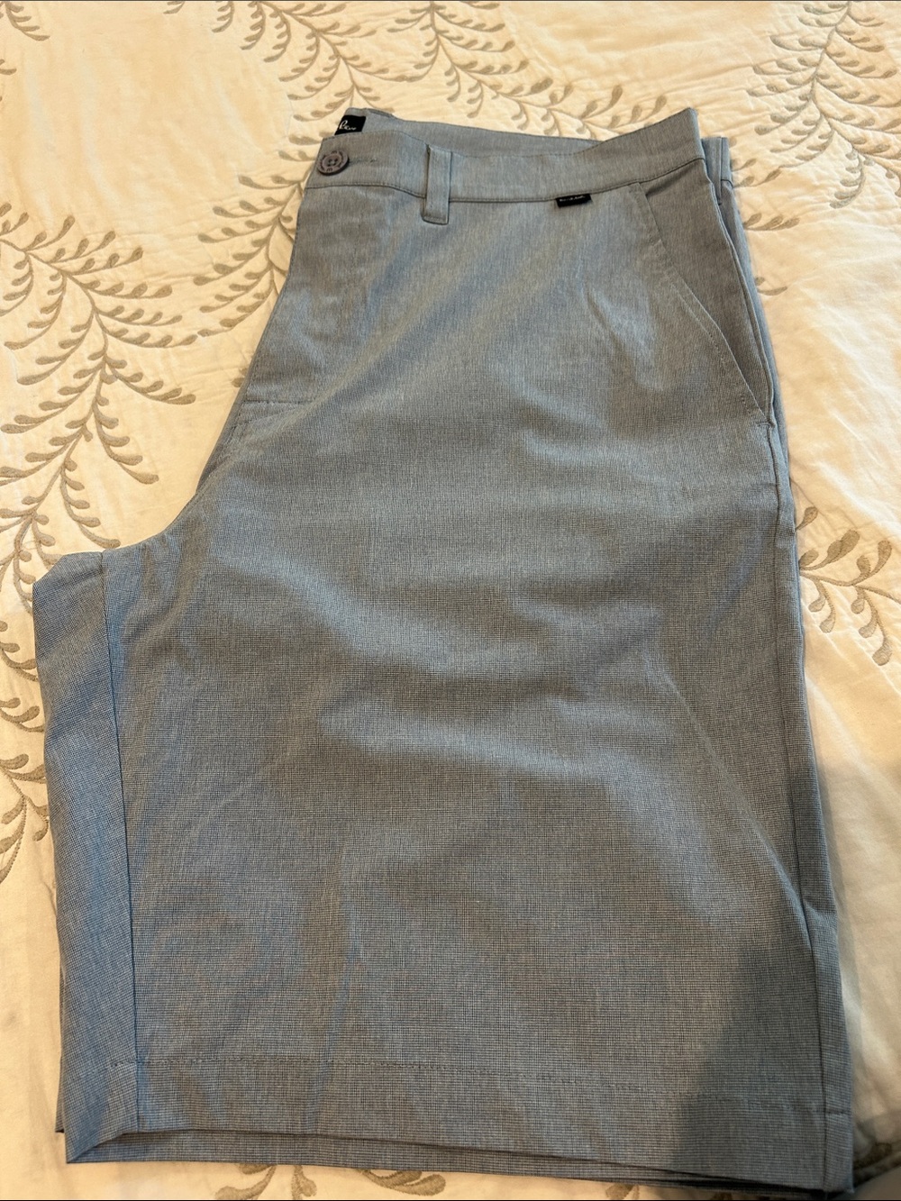 Travis Mathew light blue/ gray Flat-Front Performance Shorts